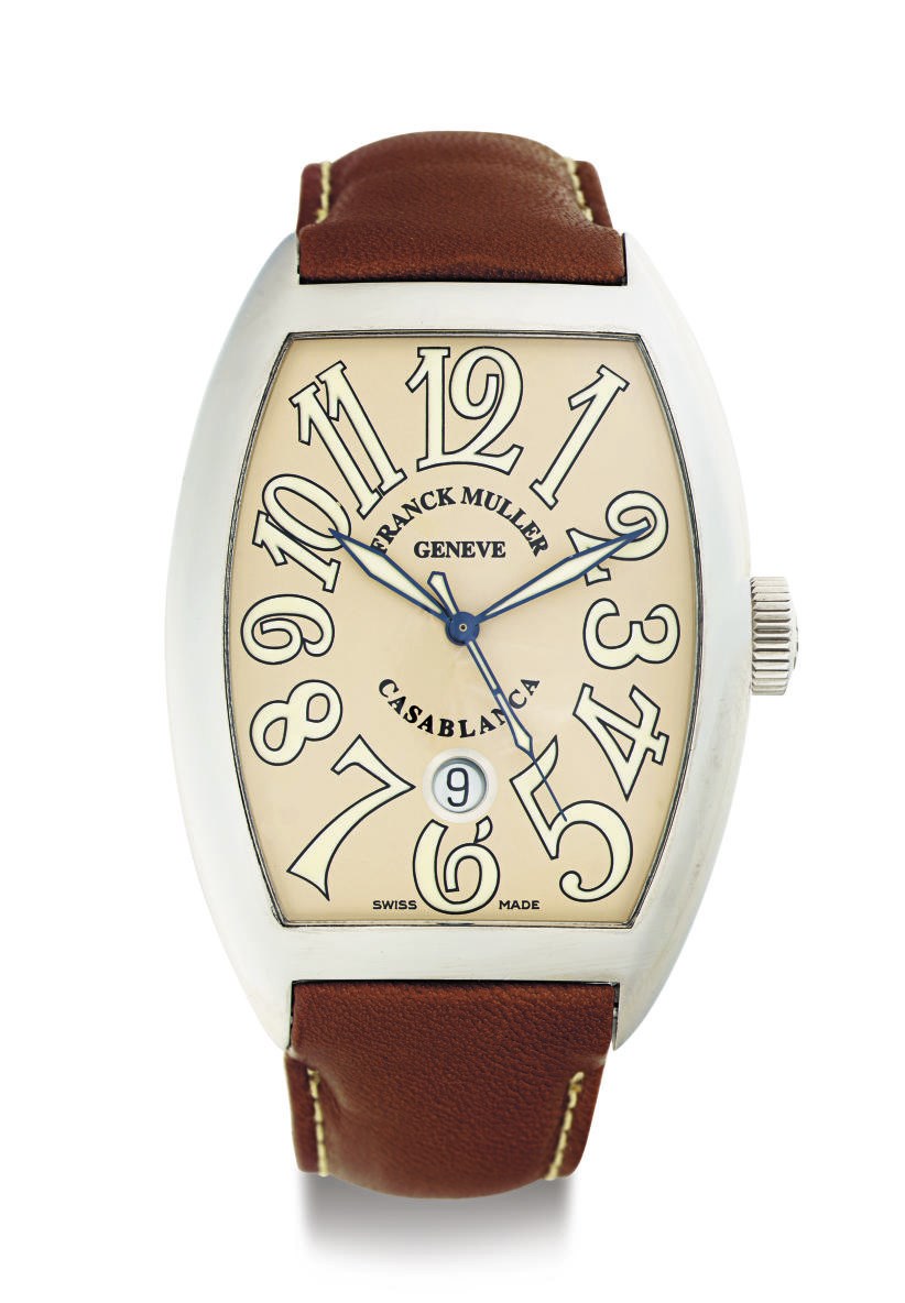 FRANCK MULLER. AN OVERSIZED STAINLESS STEEL AUTOMATIC WRISTWATCH WITH CENTER SECONDS AND DATE