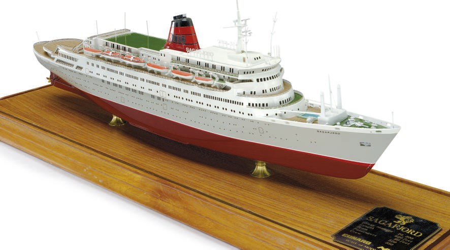 a scale model of the M.S. Sagafjord