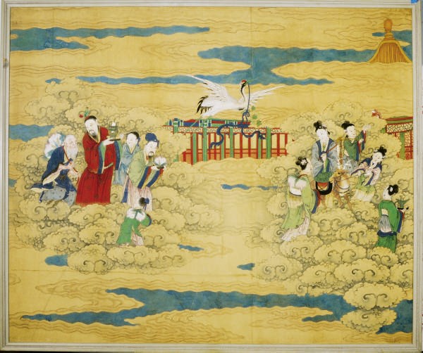 A CHINESE WALLPAPER PANEL,