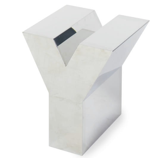 A CHROMED METAL 'Y' FORM SIDE TABLE,