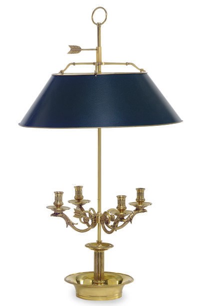 A GILT-BRONZE FOUR-LIGHT BUILLOTTE LAMP,