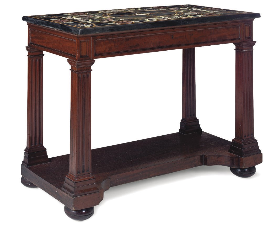 A VICTORIAN MAHOGANY CONSOLE TABLE