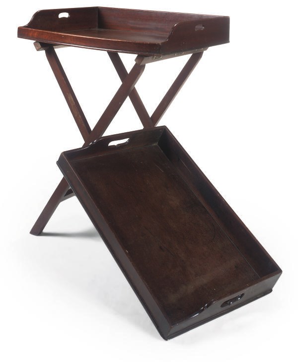 A REGENCY MAHOGANY BOWFRONT BUTLER'S TRAY