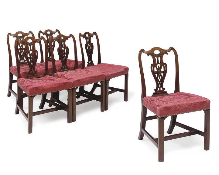 A SET OF SIX GEORGE III MAHOGANY DINING CHAIRS