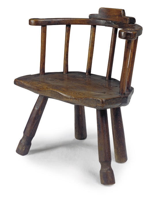 A WELSH ASH 'SHEPHERD'S' CHAIR