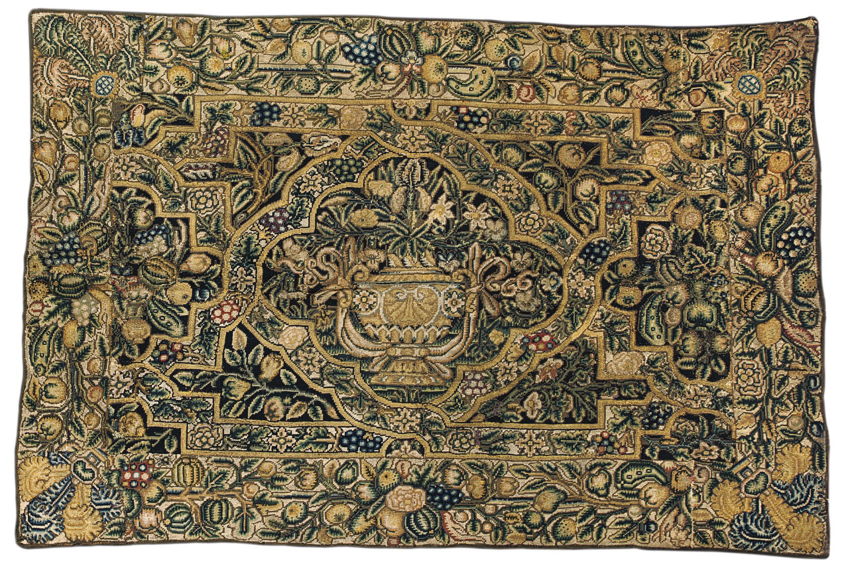 A ENGLISH NEEDLEWORK TABLE CARPET