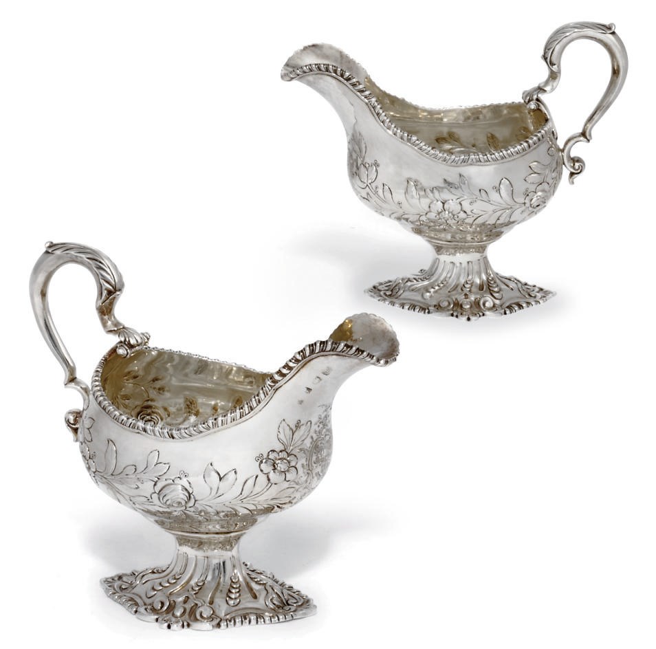A PAIR OF GEORGE III SILVER SAUCEBOATS