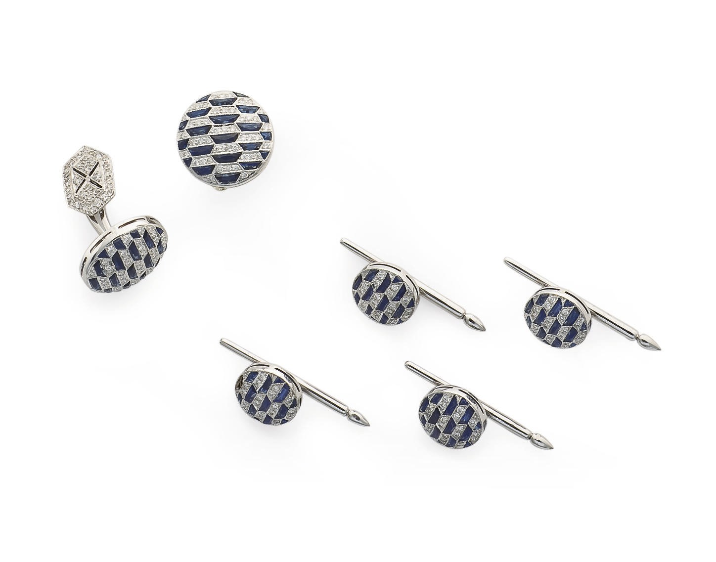PARURE D'HABIT SAPHIRS ET DIAMANTS