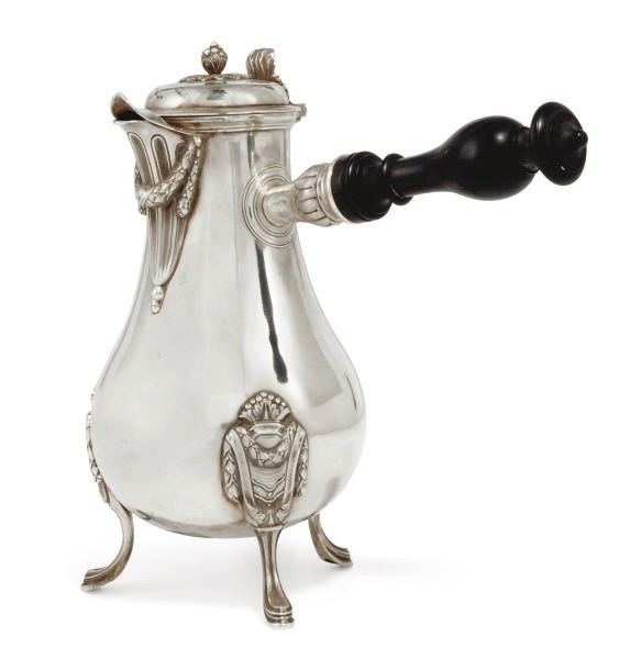 A FRENCH SILVER COFFEE POT