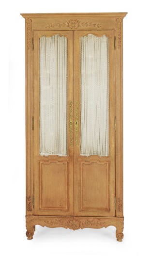 A FRENCH PAINTED BOOKCASE-CABINET,