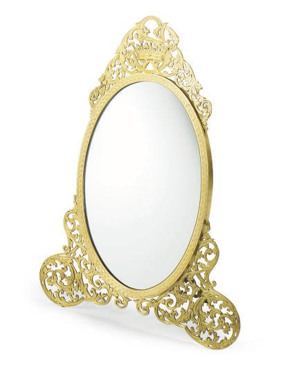 A CONTINENTAL GILT-BRONZE DRESSING MIRROR,