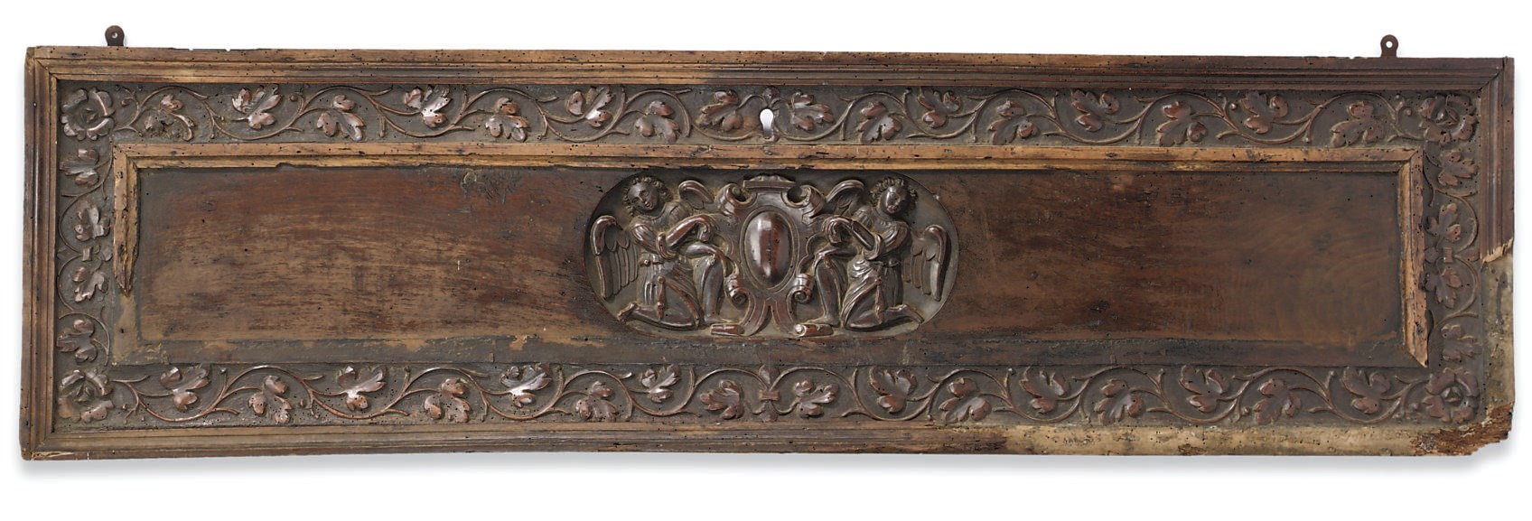 AN ITALIAN WALNUT CASSONE PANEL