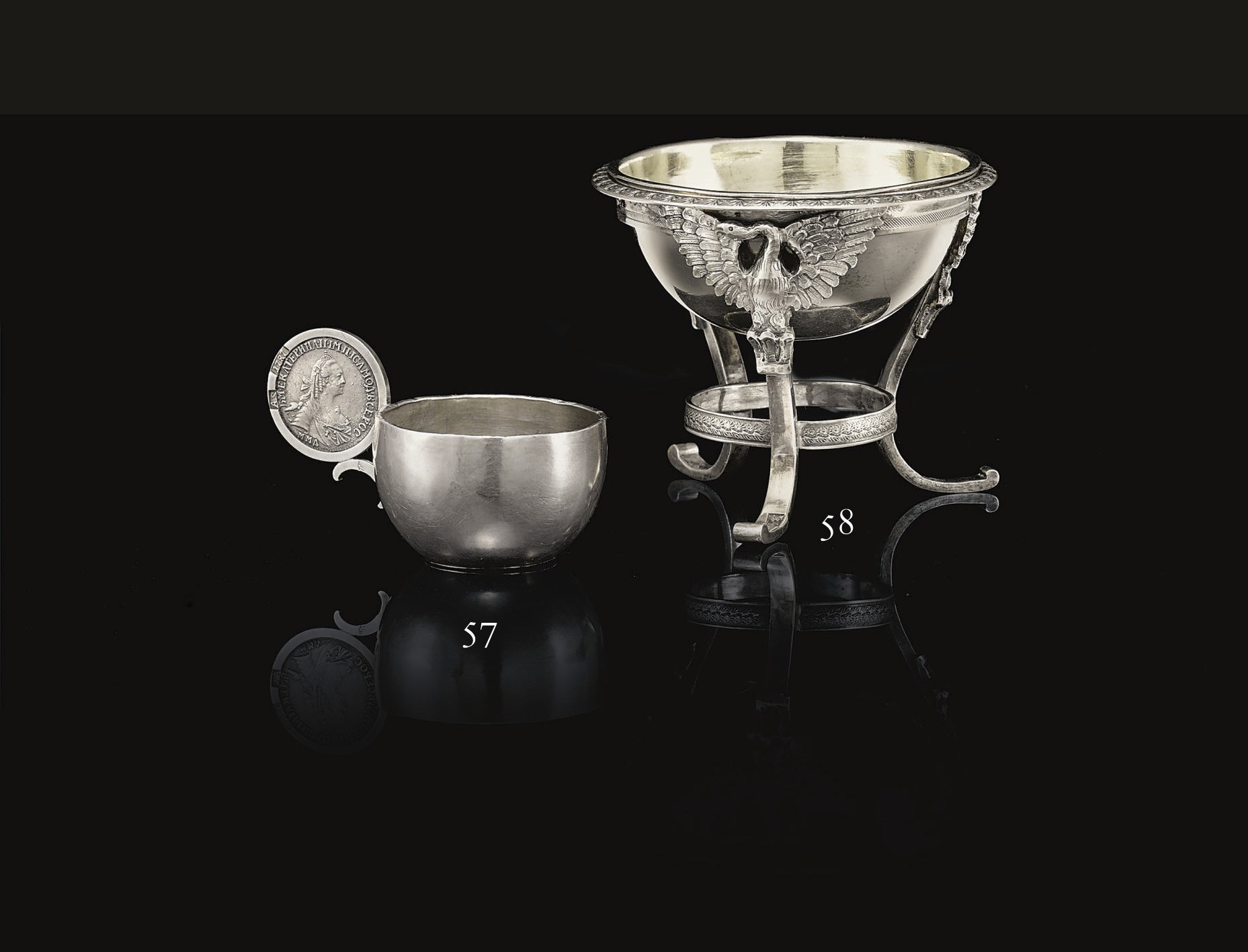 A Silver Tripod Salt