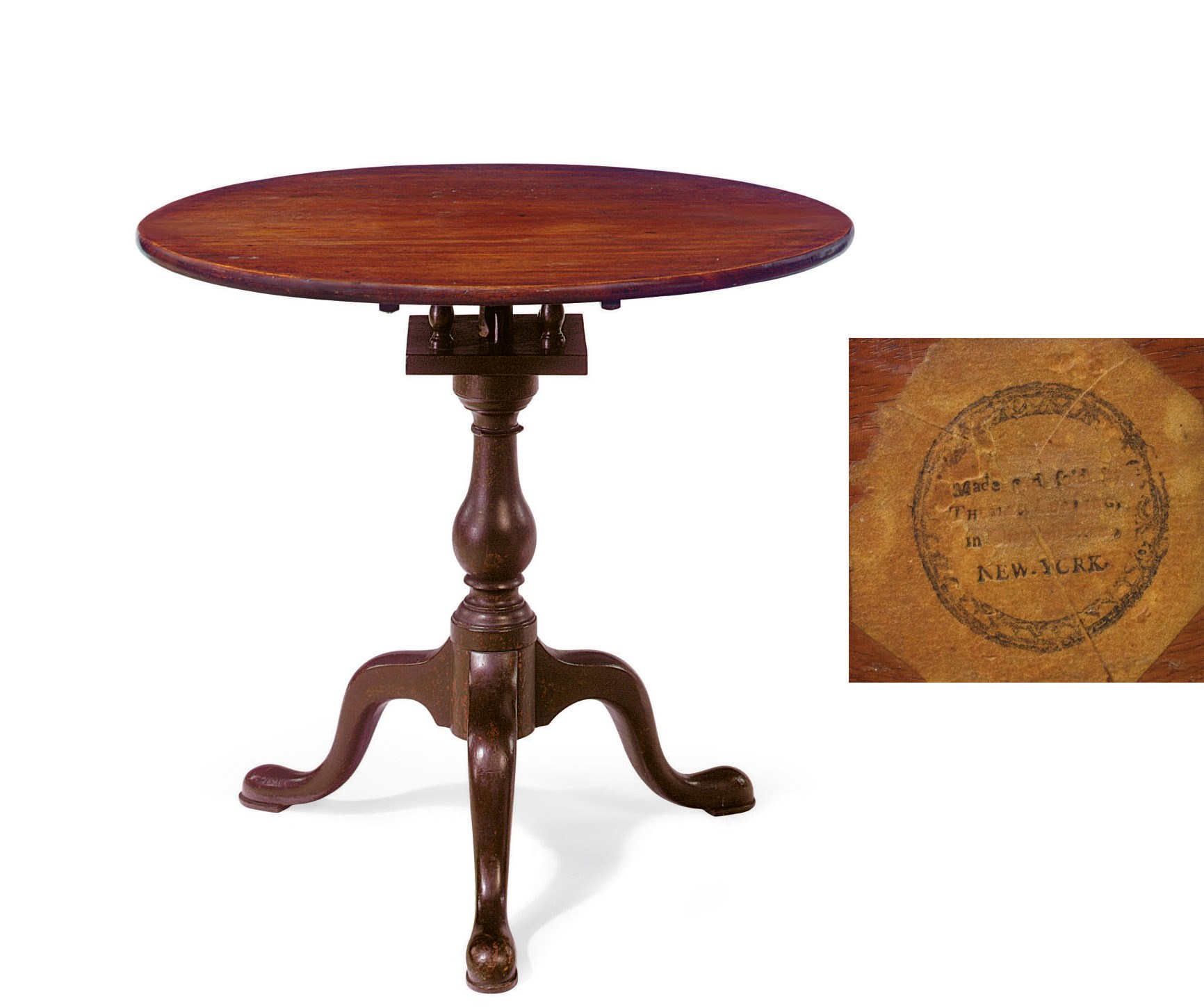 A CHIPPENDALE MAHOGANY TILT-TOP TEA TABLE