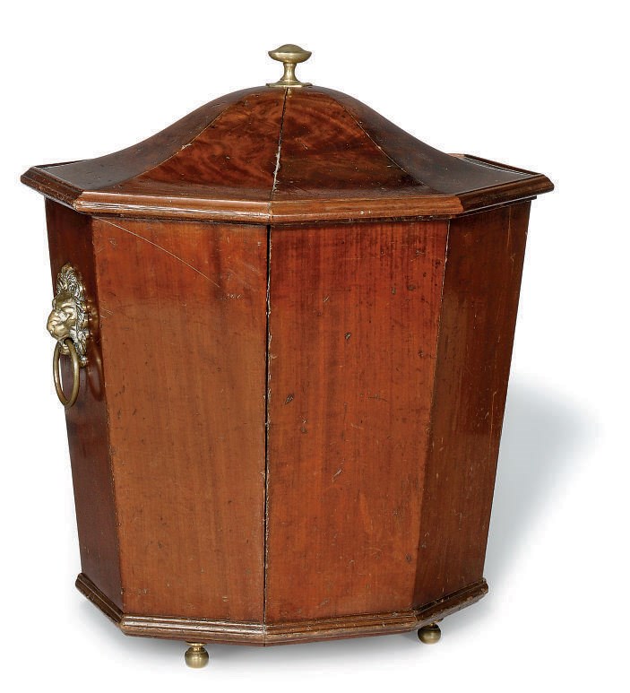 A VICTORIAN MAHOGANY COAL BIN