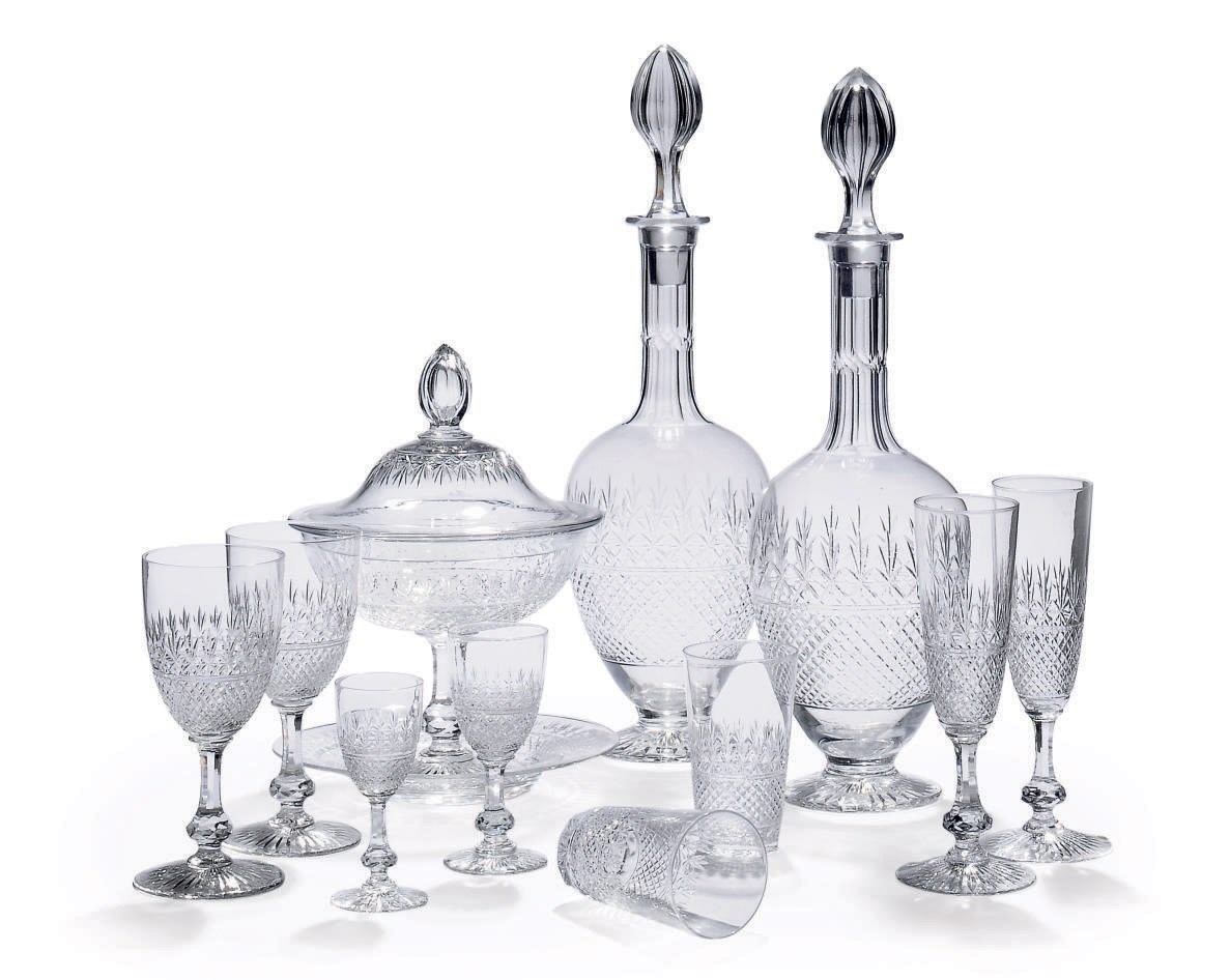 A ST. LOUIS CUT GLASS PART TABLE-SERVICE