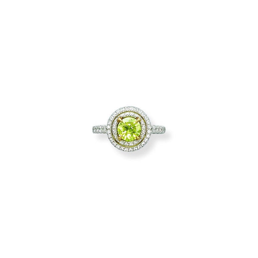 A COLOURED DIAMOND RING, BY ADLER