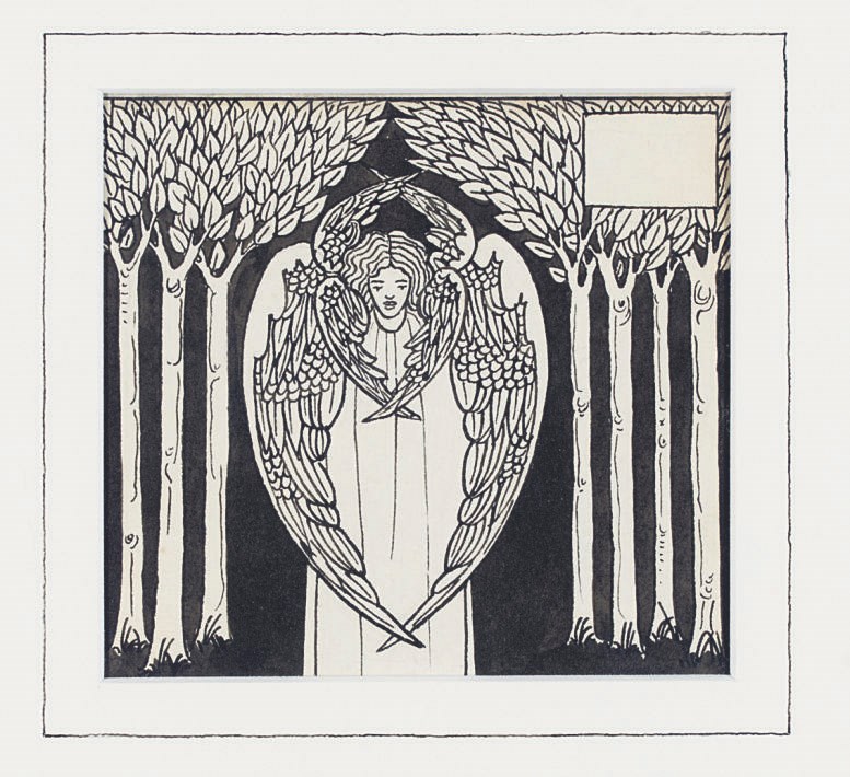 BEARDSLEY, Aubrey (1872-1898). An ink drawing for the heading of Book XVIII, Chapter XII, of Le Morte d'Arthur, c.1893.