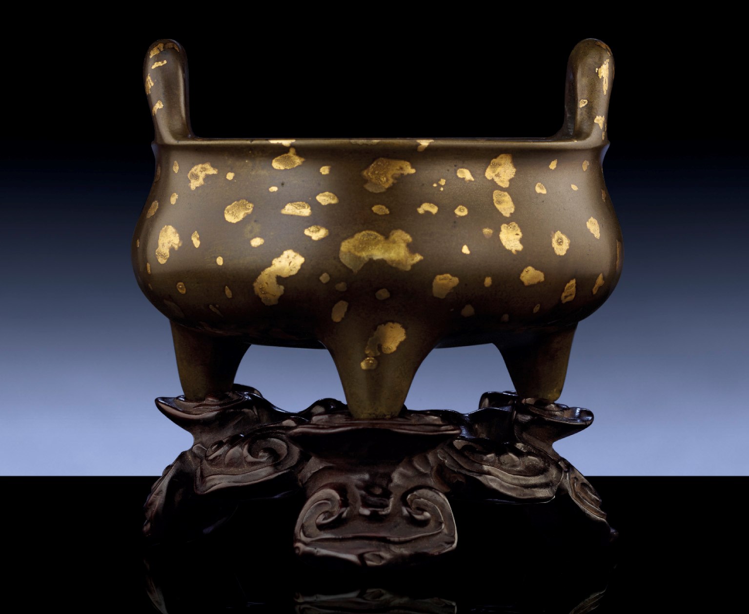 A GILT-SPLASHED BRONZE CENSER