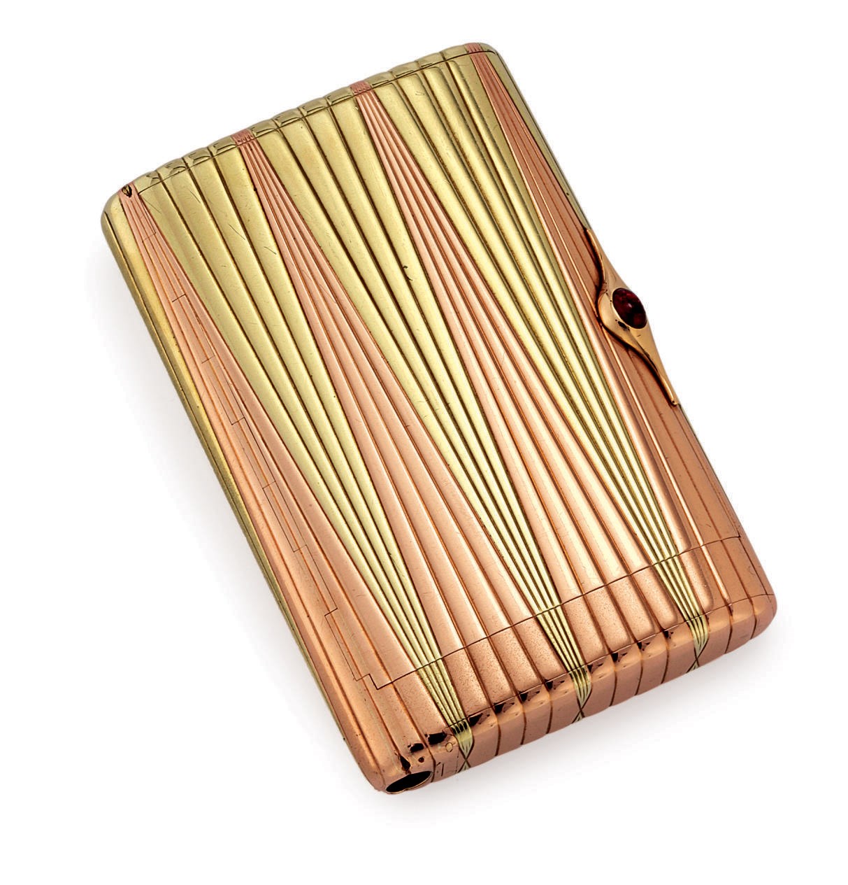 A two-colour gold cigarette case