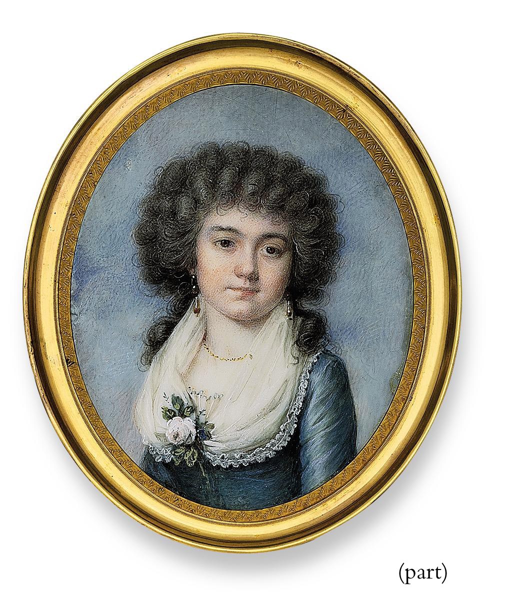 TWO PORTRAIT MINIATURES: ONE BY LOUIS-AMI ARLAUD-JURINE (SWISS, 1751-1829), THE OTHER ATTRIBUTED TO JEAN JACQUES THÉRÉSA DE LUSSE (FRENCH, 1757-1833)