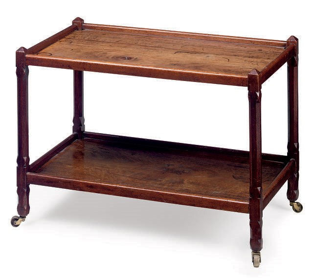 A MAHOGANY TWO TIER OCCASIONAL TABLE