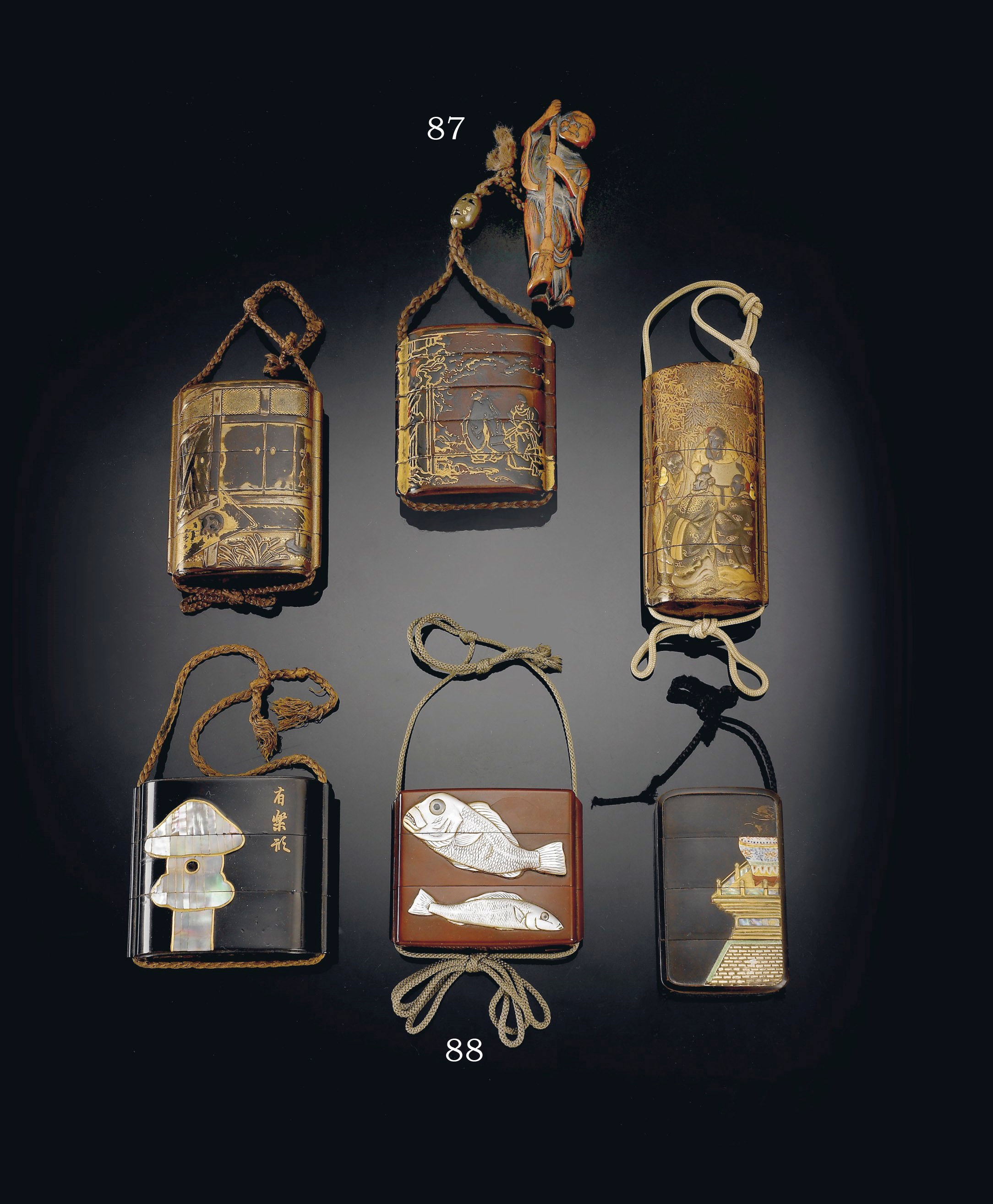 TROIS INRO A QUATRE CASES