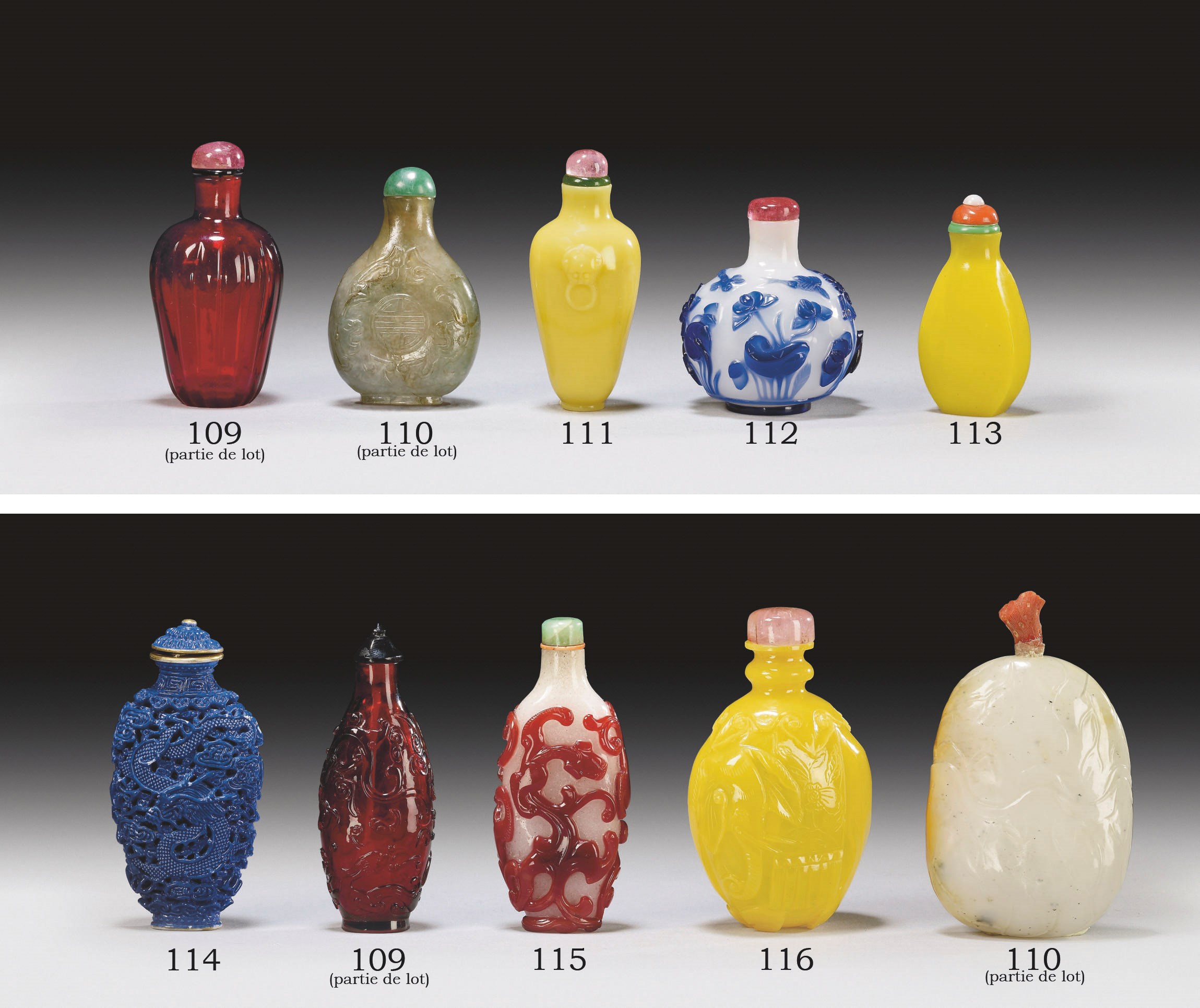 TABATIERE EN VERRE JAUNE SCULPTE