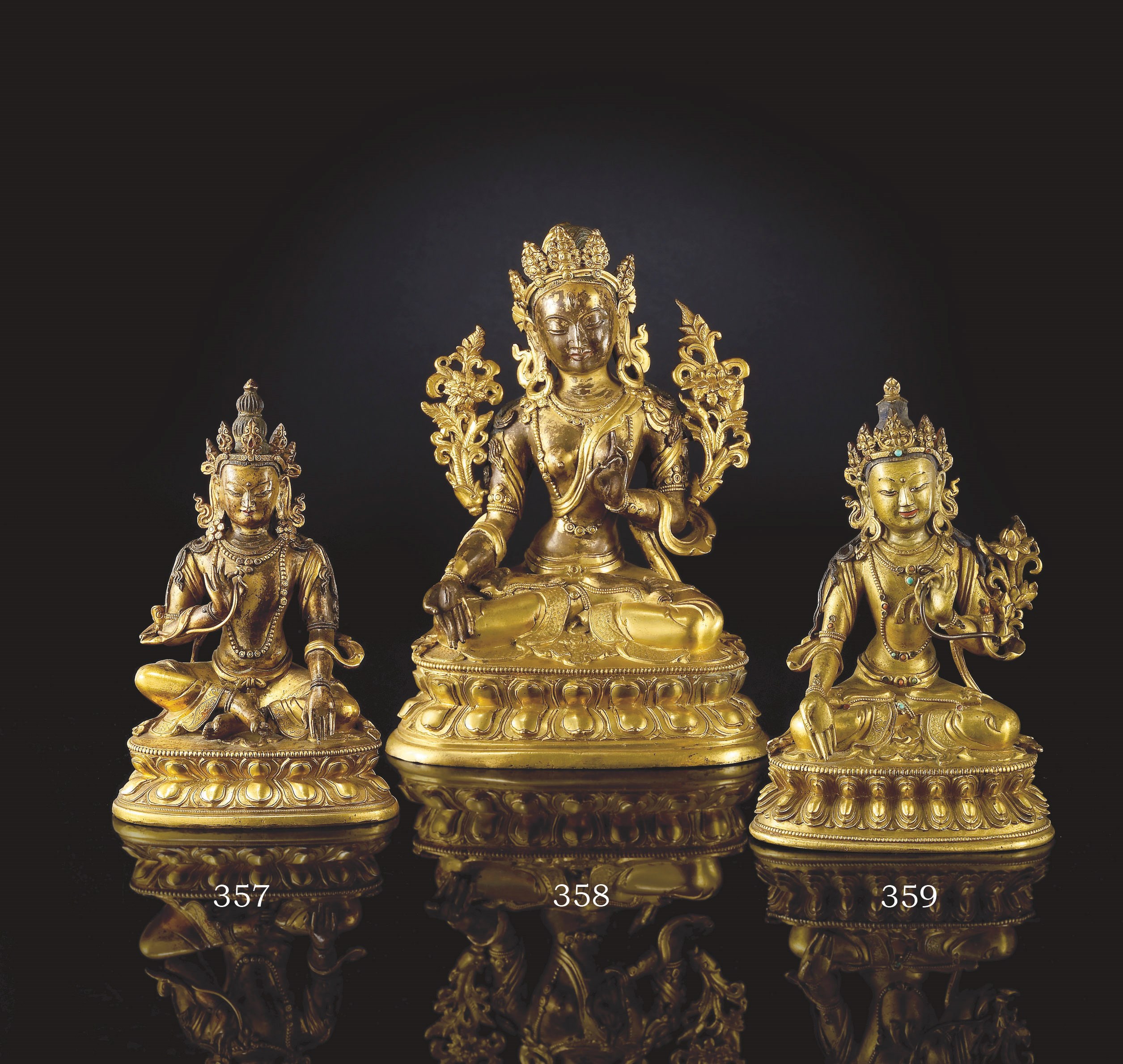 STATUE DE SITATARA EN BRONZE DORE