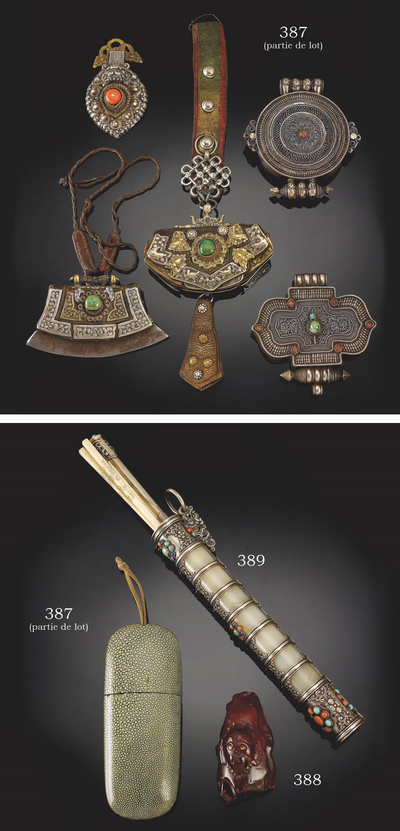 AMULETTE EN AMBRE SCULPTEE