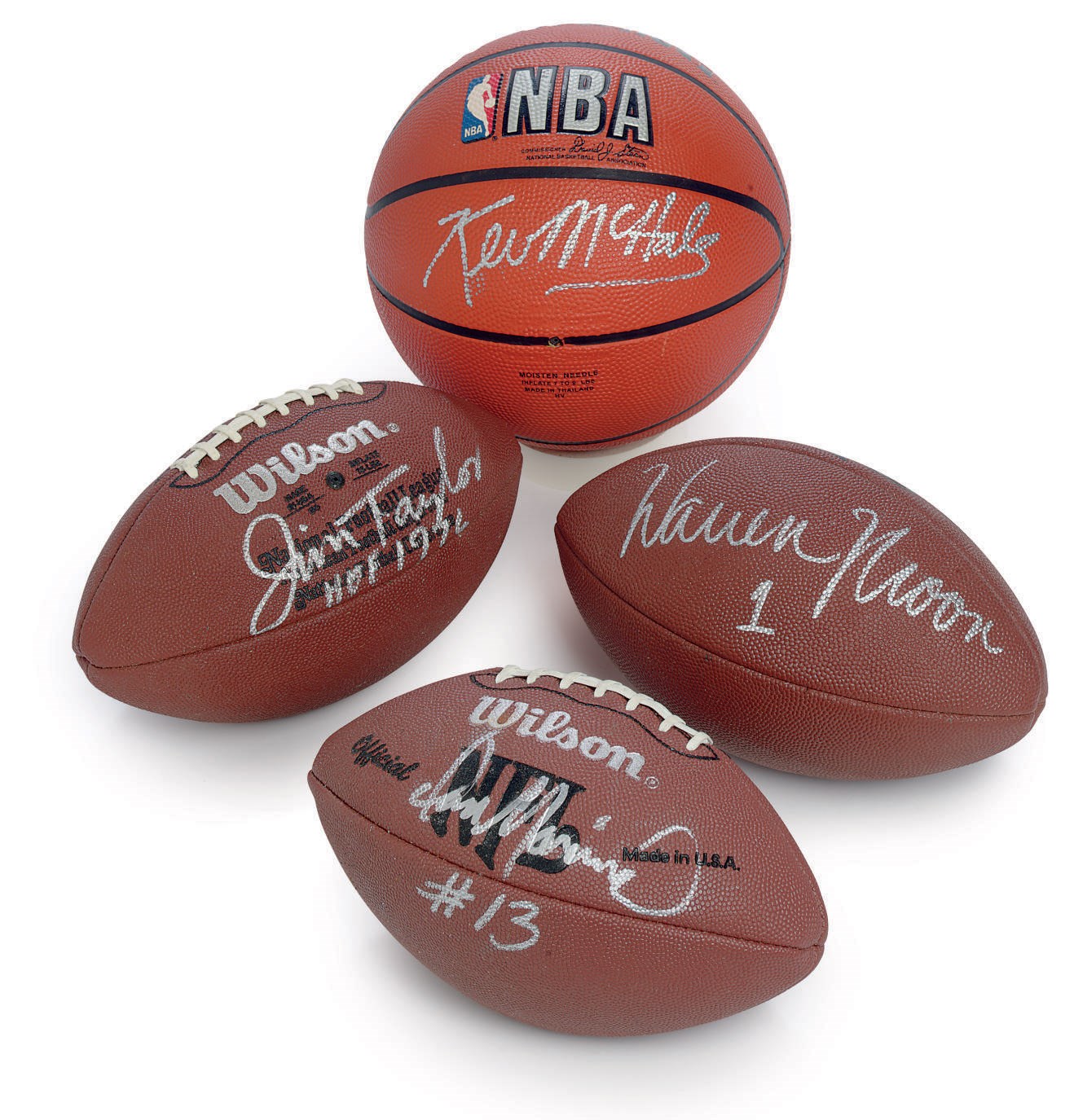 A GROUP OF FOUR AUTOGRAPHED SPORTS MEMORABILIA