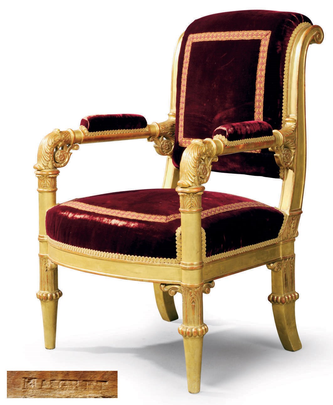 AN EMPIRE GILTWOOD FAUTEUIL