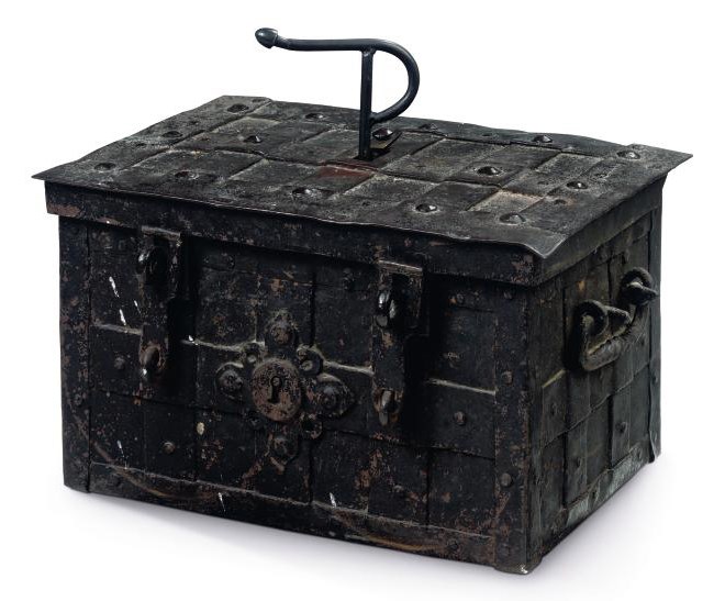 A GERMAN IRON 'ARMADA' CHEST