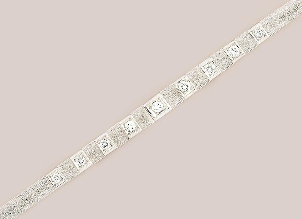 A diamond set line bracelet