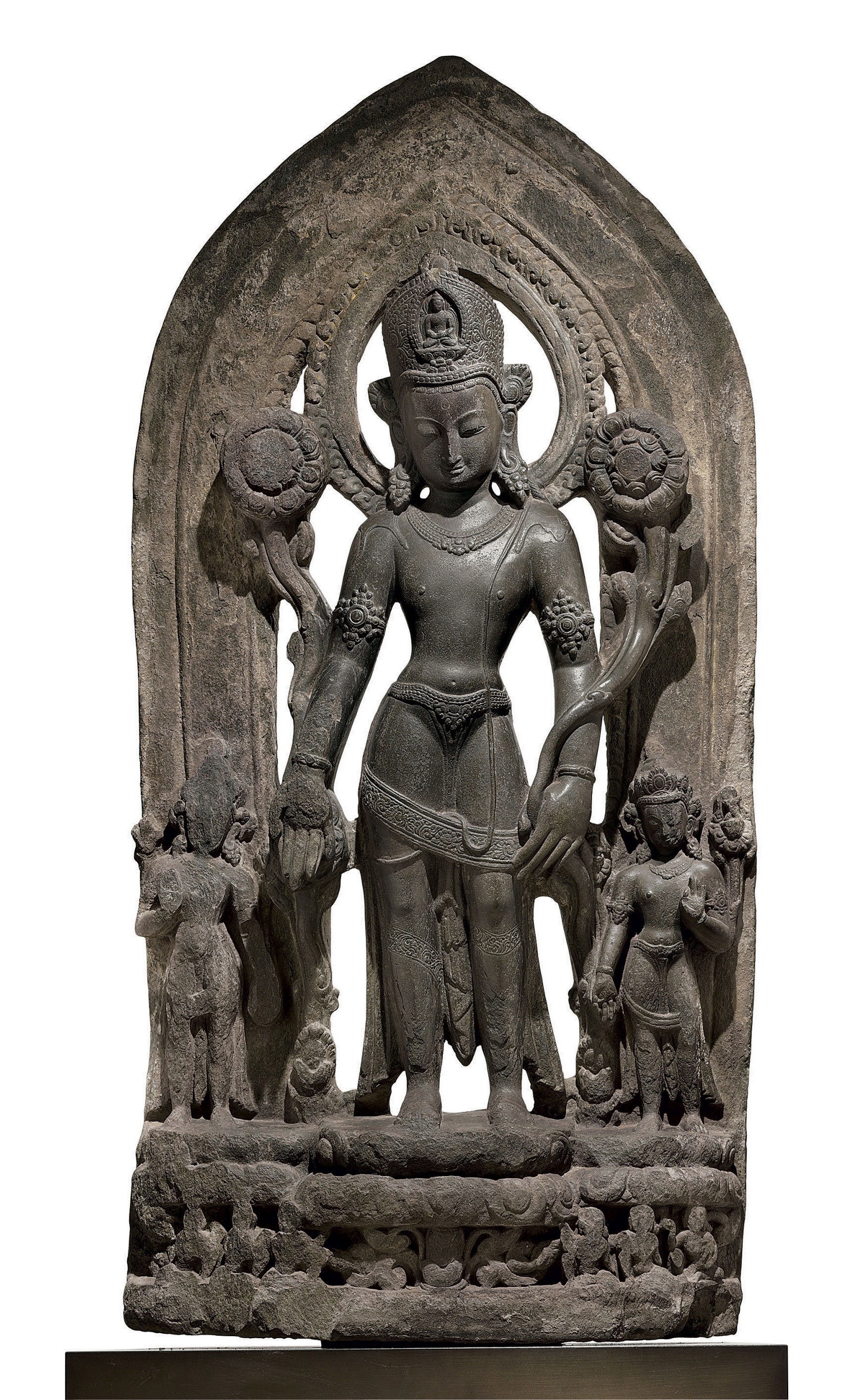 A black stone stele of Padmapani