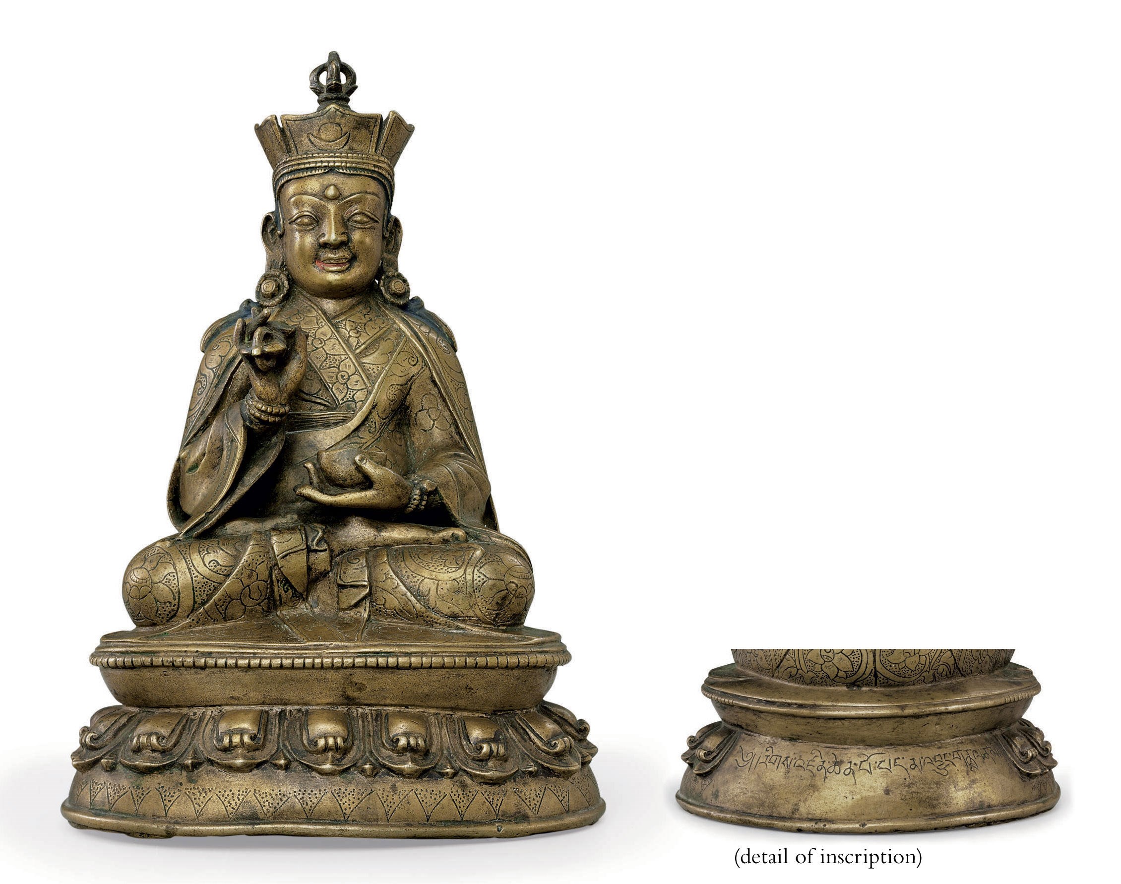 A bronze figure of Padmasambhava