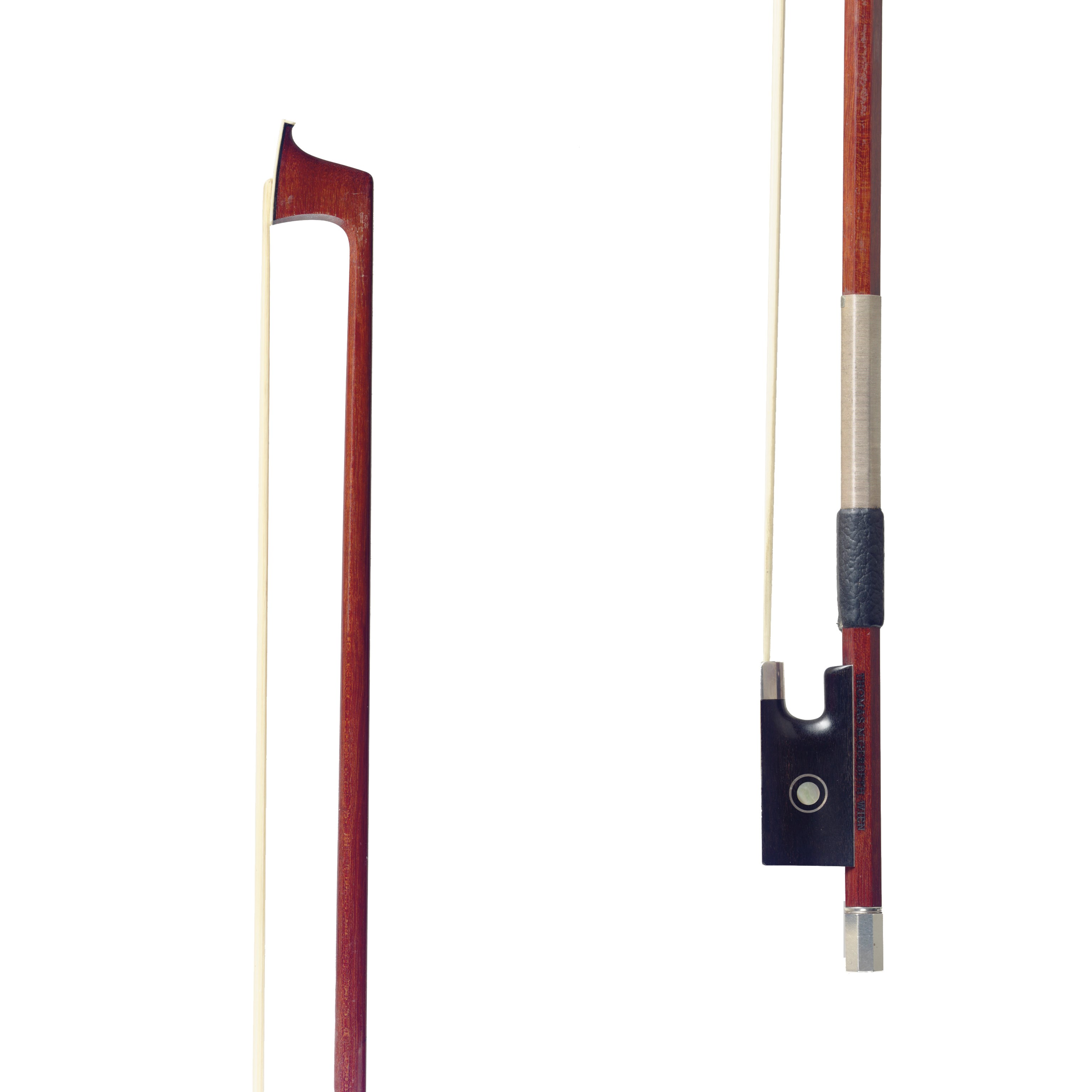 A SILVER-MOUNTED VIOLIN BOW