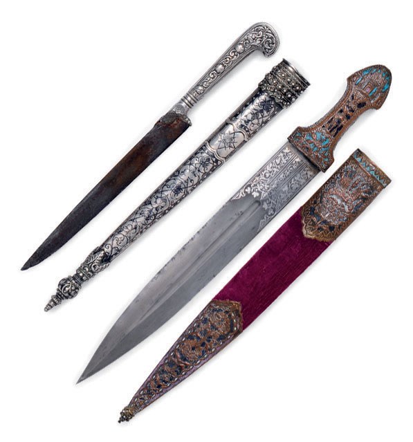 A SILVER-HILTED KARD AND A CAUCASIAN DAGGER (KINJAL)