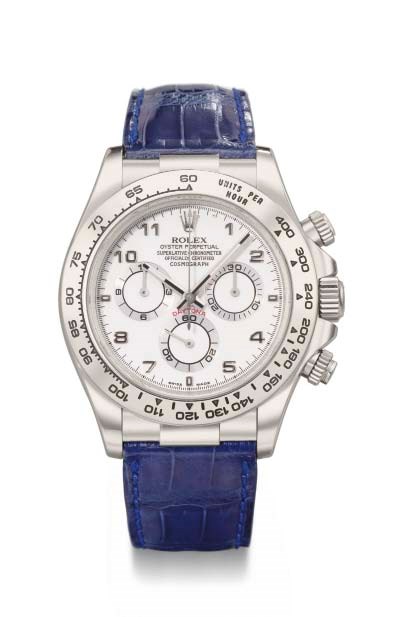 Rolex. An 18K white gold automatic chronograph wristwatch