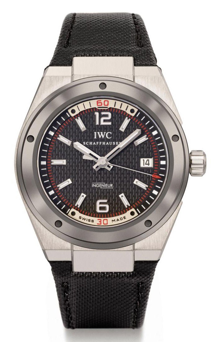 IWC. A large stainless steel and ceramic tonneau-shaped automatic wristwatch with sweep centre seconds and date
