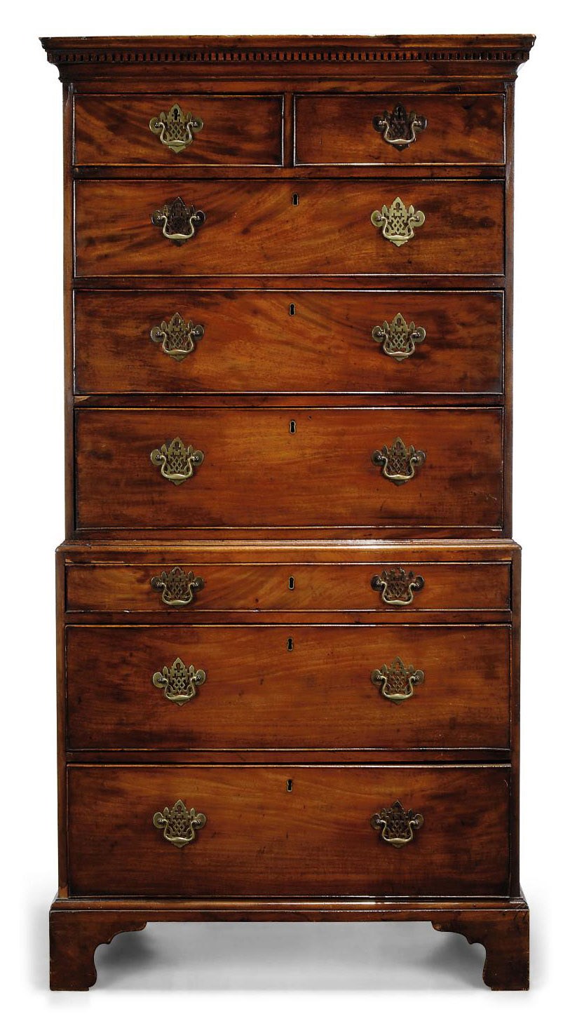 A GEORGE III MAHOGANY TALLBOY
