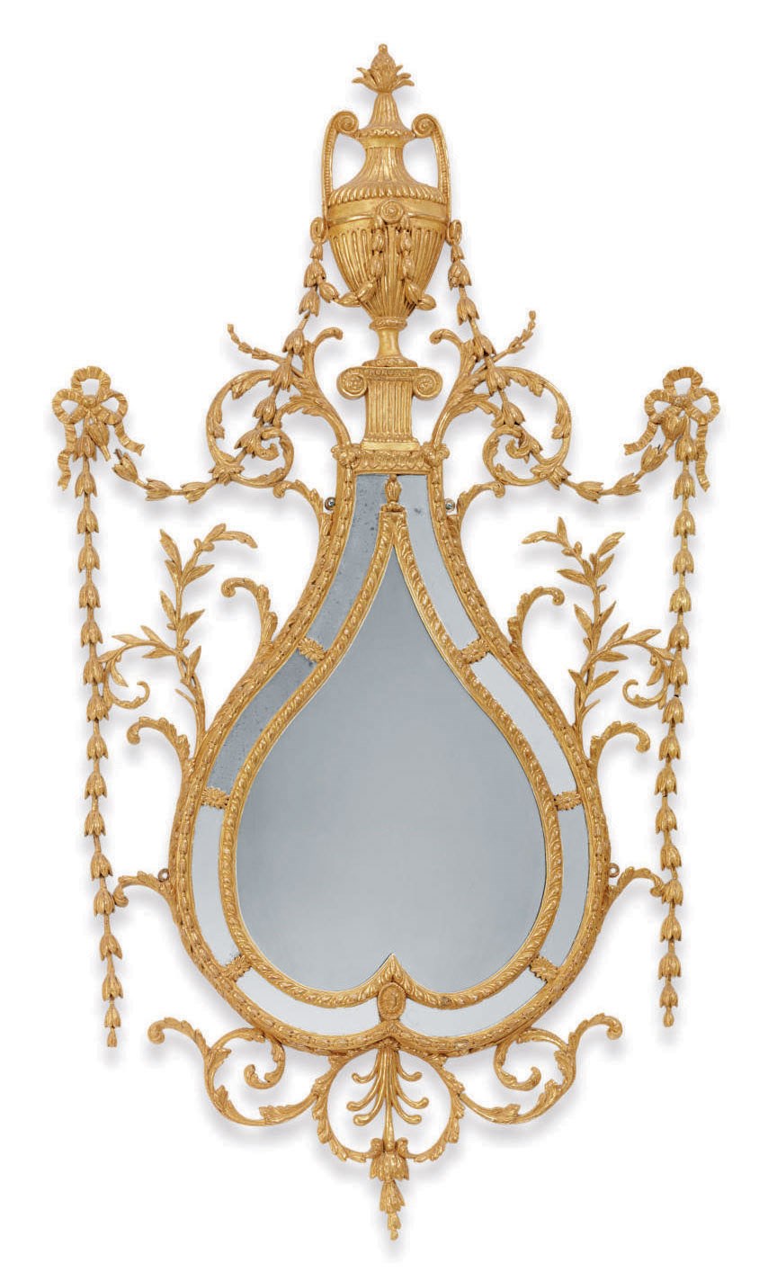 A GEORGE III GILT CARTON PIERRE MIRROR