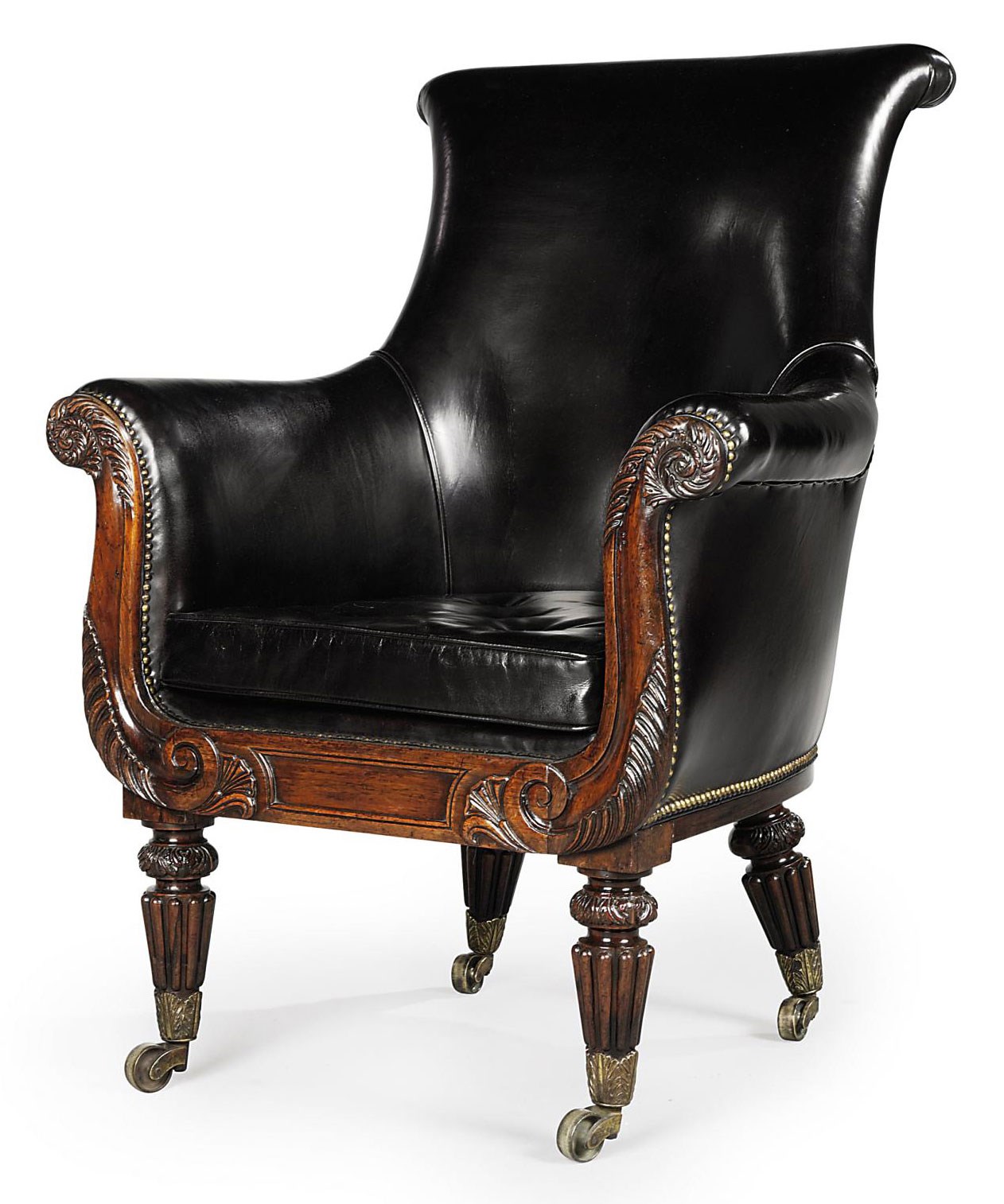 A REGENCY ROSEWOOD LIBRARY BERGERE