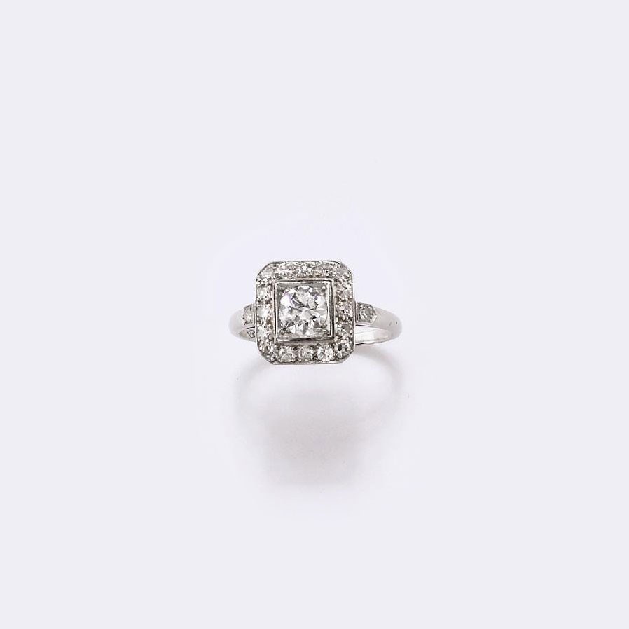 ANELLO ART DÉCO IN PLATINO E BRILLANTI
