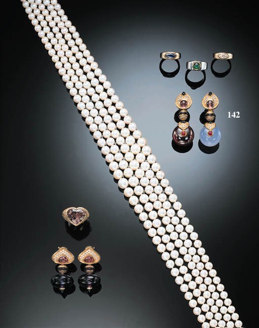A PAIR OF GEM-SET EAR-PENDANTS, BY MARINA B.