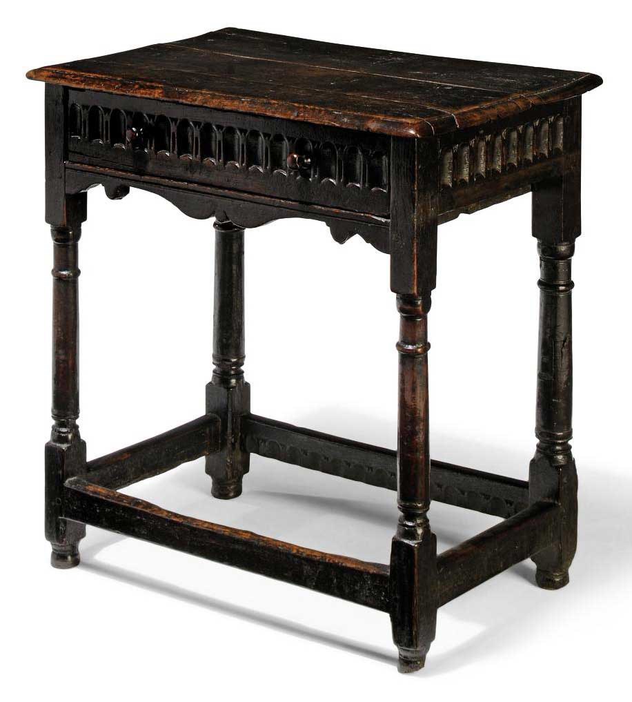 A JAMES I OAK SIDE TABLE