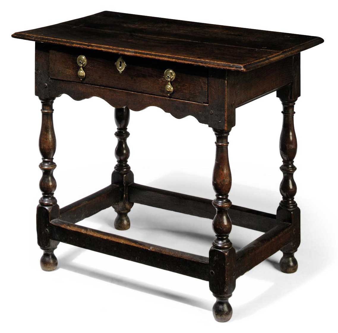 A GEORGE II OAK SIDE TABLE