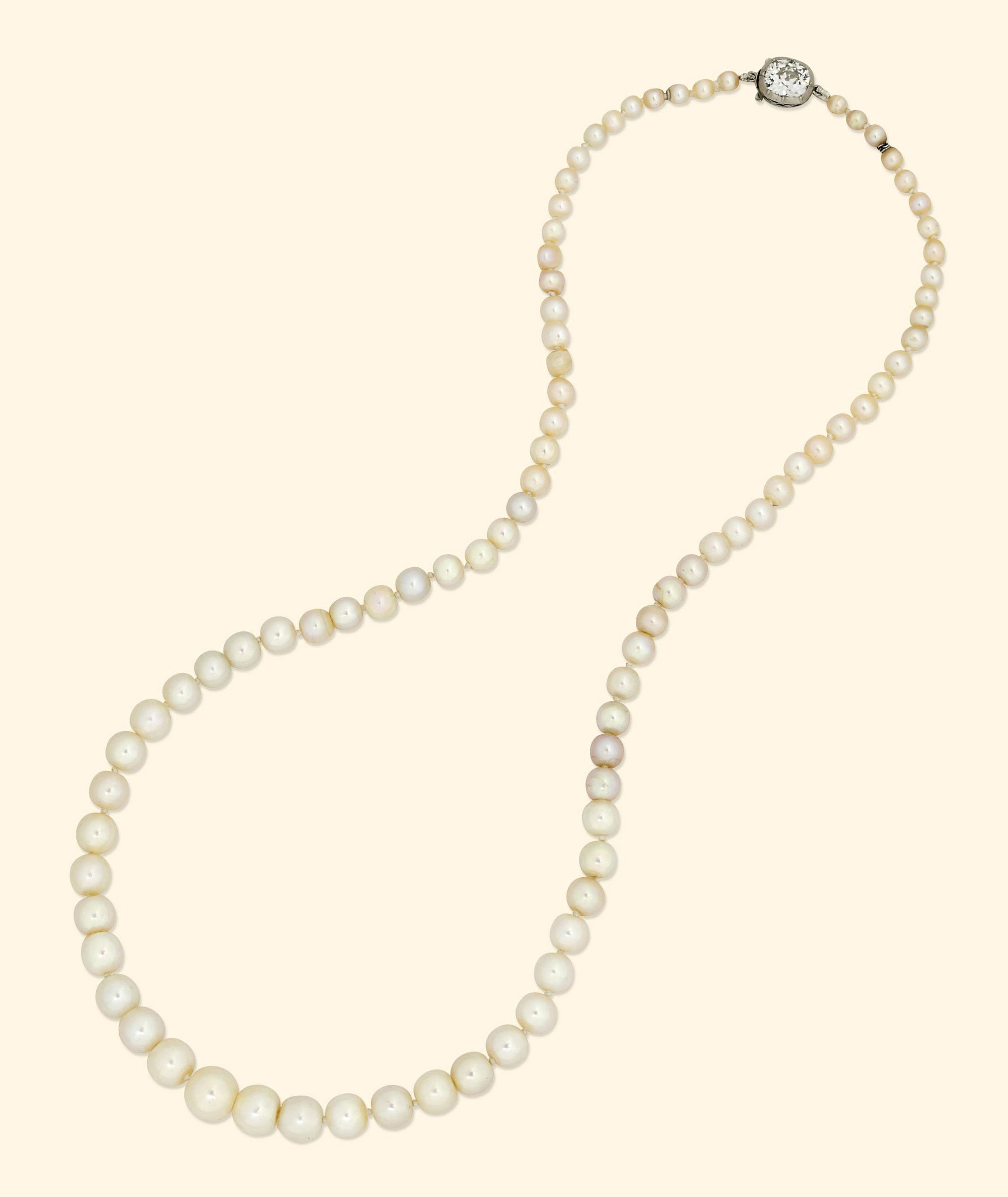 A NATURAL PEARL NECKLACE