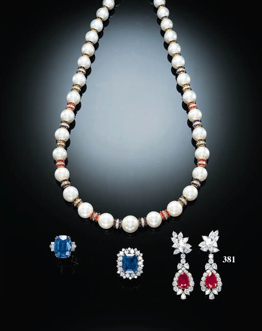 A PAIR OF ATTRACTIVE RUBY AND DIAMOND EAR-PENDANTS