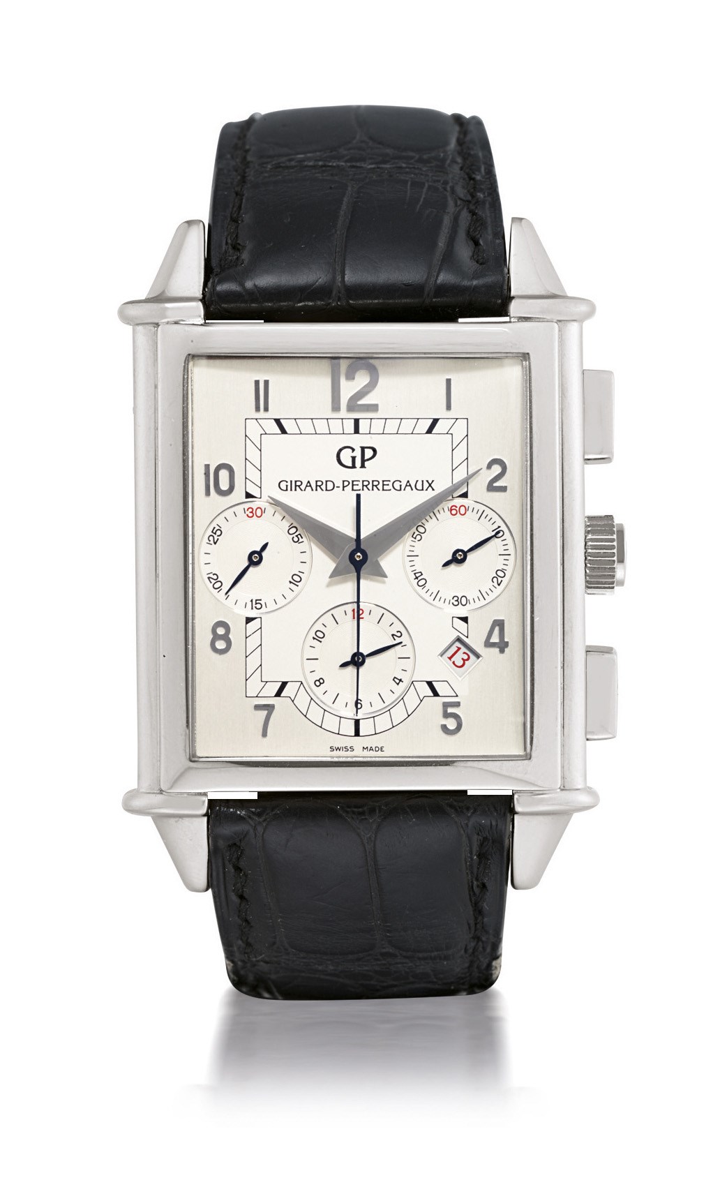 GIRARD-PERREGAUX

WHITE GOLD AUTOMATIC CHRONOGRAPH WRISTWATCH WITH DATE DISPLAY